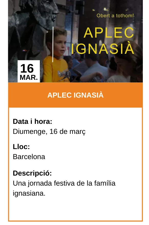 Agenda 16/03/2025 - Aplec Ignasià