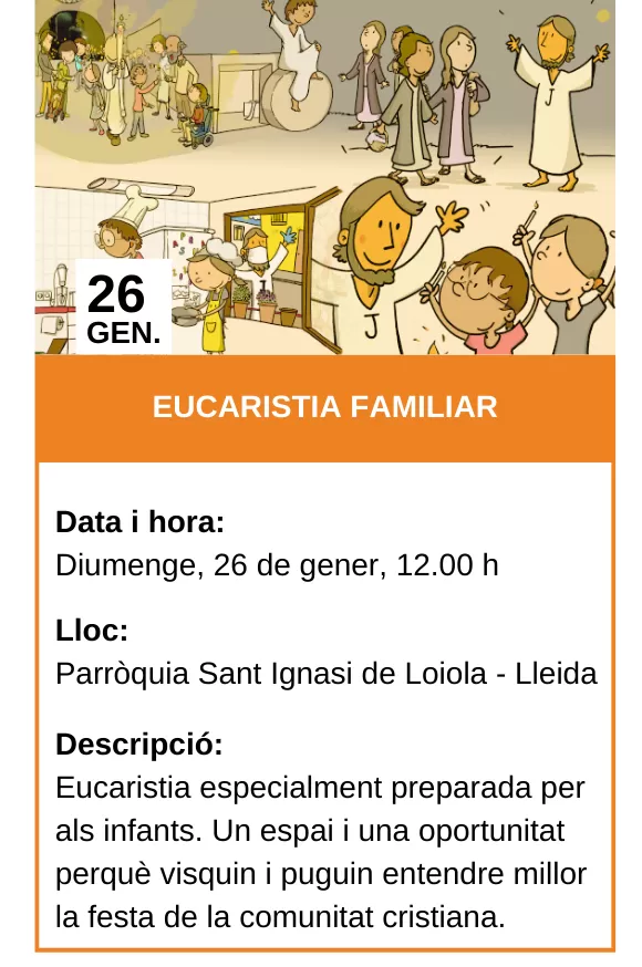 Agenda 26/01/2025 - Eucaristia Familiar