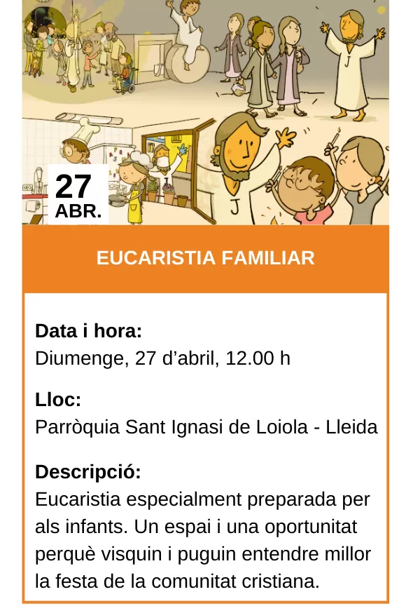 Agenda 27/04/2025 - Eucaristia Familiar