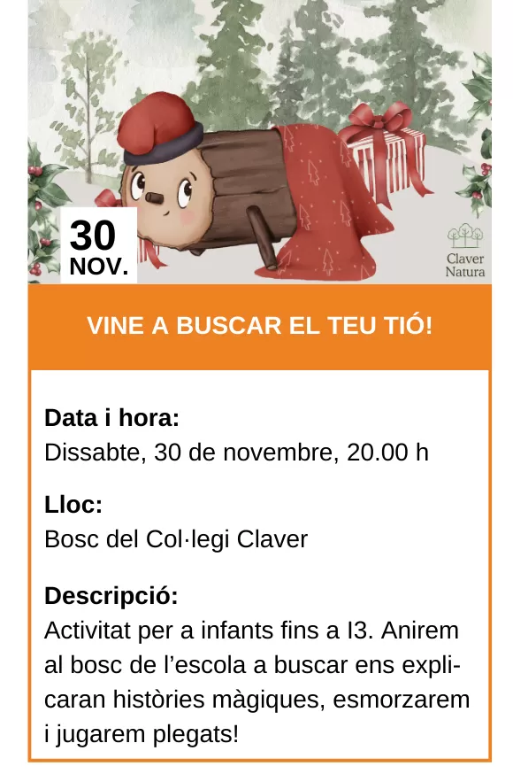 Agenda 30/11/24 - Cerca del tió a l'escola