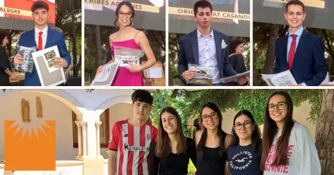 Alumnes de 2n BAT que han sigut premiats pels seus Treballs de Recerca o amb Matrícula d'Honor