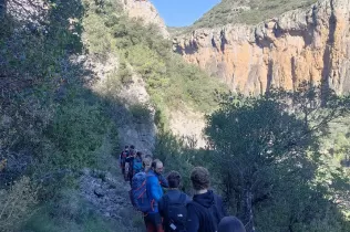 Sortida del grup CIM (Claver i Muntanya) a la Roca Regina, al congost de Terradets.