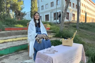 Escena del Pessebre Vivent al bosc del Claver, en la seva primera edició el 15 de desembre de 2024