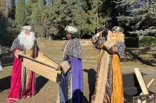 Escena del Pessebre Vivent al bosc del Claver, en la seva primera edició el 15 de desembre de 2024