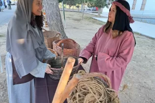 Escena del Pessebre Vivent al bosc del Claver, en la seva primera edició el 15 de desembre de 2024