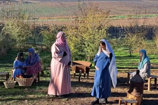 Escena del Pessebre Vivent al bosc del Claver, en la seva primera edició el 15 de desembre de 2024