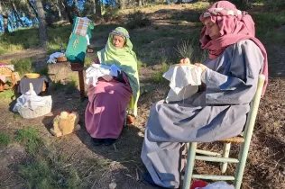 Escena del Pessebre Vivent al bosc del Claver, en la seva primera edició el 15 de desembre de 2024