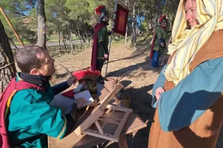 Escena del Pessebre Vivent al bosc del Claver, en la seva primera edició el 15 de desembre de 2024