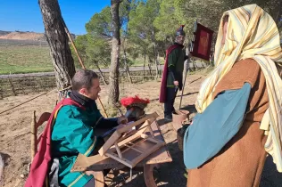 Escena del Pessebre Vivent al bosc del Claver, en la seva primera edició el 15 de desembre de 2024