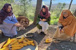 Escena del Pessebre Vivent al bosc del Claver, en la seva primera edició el 15 de desembre de 2024