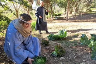 Escena del Pessebre Vivent al bosc del Claver, en la seva primera edició el 15 de desembre de 2024