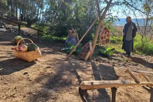 Escena del Pessebre Vivent al bosc del Claver, en la seva primera edició el 15 de desembre de 2024