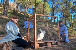 Escena del Pessebre Vivent al bosc del Claver, en la seva primera edició el 15 de desembre de 2024