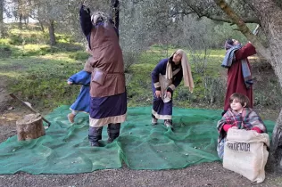 Escena del Pessebre Vivent al bosc del Claver, en la seva primera edició el 15 de desembre de 2024