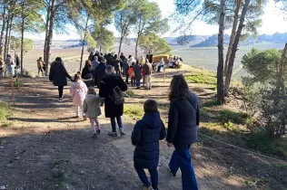 Escena del Pessebre Vivent al bosc del Claver, en la seva primera edició el 15 de desembre de 2024