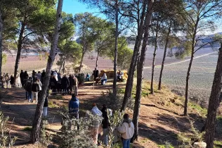 Escena del Pessebre Vivent al bosc del Claver, en la seva primera edició el 15 de desembre de 2024