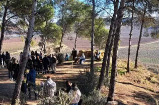 Escena del Pessebre Vivent al bosc del Claver, en la seva primera edició el 15 de desembre de 2024