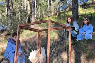 Escena del Pessebre Vivent al bosc del Claver, en la seva primera edició el 15 de desembre de 2024