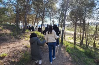 Escena del Pessebre Vivent al bosc del Claver, en la seva primera edició el 15 de desembre de 2024