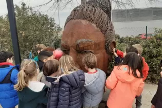 Visita de l'alumnat d'I5 al Parc Europa d'Almacelles en el marc del projecte "Escultura"